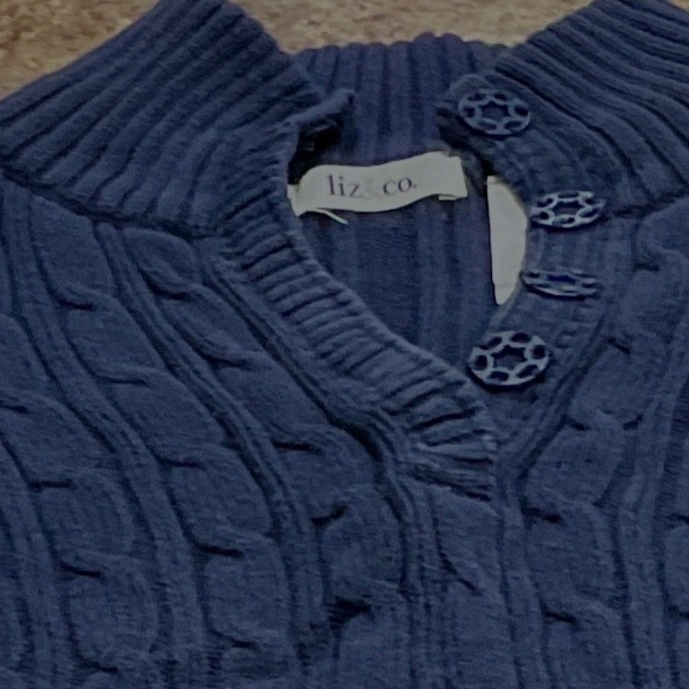 Liz Claiborne Cable Knit Sweater Juniors Size Medium Y2K - Picture 3 of 10